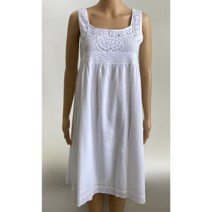 J&Ce Women's 100% Cotton Embroidered Lace Midi Nightgown White Size 2XL NWT